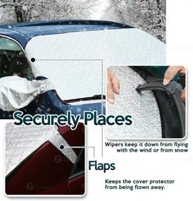img 1 attached to 🌞 Zone Tech 2-Piece All Weather Windshield Cover Protector - Silver Premium Quality Universal Windshield Cover Protector with Side Mirror Cover, Ideal for Summer and Winter