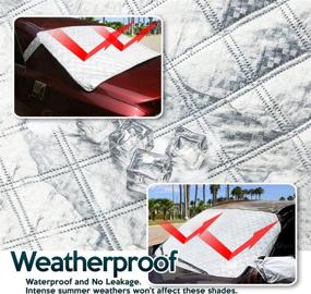 img 2 attached to 🌞 Zone Tech 2-Piece All Weather Windshield Cover Protector - Silver Premium Quality Universal Windshield Cover Protector with Side Mirror Cover, Ideal for Summer and Winter