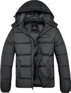 thick and cozy men's winter puffer jacket with hood - farvalue warm parka outwear for cold weather logo