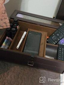 img 6 attached to Mens Valet Box Organizer: Large Leather Tray W/ Charging Station & Jewelry Box For EDC Accessories