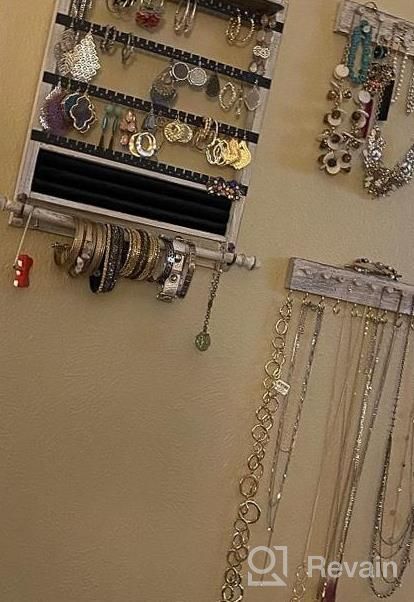 img 1 attached to Rustic Charm: QILICHZ Set Of 3 Wall Mounted Jewelry Organizers For Elegant Jewelry Display & Storage review by Cindy Foster
