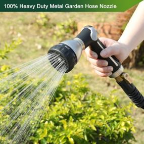 img 3 attached to Get The Perfect Watering Solution With FANHAO Heavy Duty Metal Garden Hose Nozzle - High Pressure, Versatile Sprayer With 8 Spray Patterns And Thumb Control On/Off Valve For Gardens, Cars And Pets