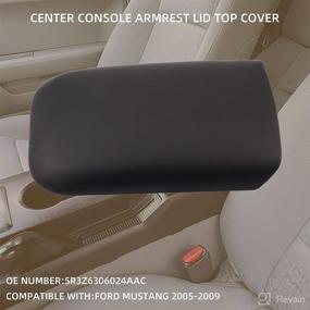 img 2 attached to 🚘 Dasbecan Center Console Armrest Lid Top Pad - Compatible with Ford Mustang 2005-2009 (Black)