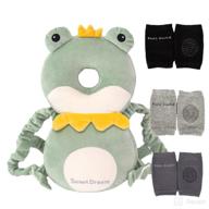 🐸 feidoog frog baby head protector cushion backpack with 3 knee pads for walking & crawling logo
