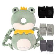 🐸 feidoog frog baby head protector cushion backpack with 3 knee pads for walking & crawling логотип