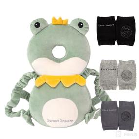 img 4 attached to 🐸 Feidoog Frog Baby Head Protector Cushion Backpack with 3 Knee Pads for Walking & Crawling