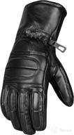 🧤 men's winter gauntlet motorcycle gloves: 100% natural sheep leather, thinsulate thermal lining, windproof, water resistant, xl size logo