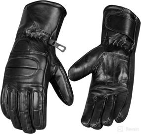 img 2 attached to 🧤 Men's Winter Gauntlet Motorcycle Gloves: 100% Natural Sheep Leather, Thinsulate Thermal Lining, Windproof, Water Resistant, XL Size