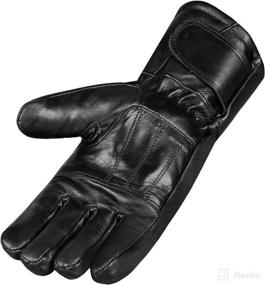 img 1 attached to 🧤 Men's Winter Gauntlet Motorcycle Gloves: 100% Natural Sheep Leather, Thinsulate Thermal Lining, Windproof, Water Resistant, XL Size