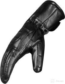 img 3 attached to 🧤 Men's Winter Gauntlet Motorcycle Gloves: 100% Natural Sheep Leather, Thinsulate Thermal Lining, Windproof, Water Resistant, XL Size