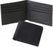kolossus wallet for men, full grain leather, minimalist slim, rfid blocking, billfold with 6 card slots (black) logo
