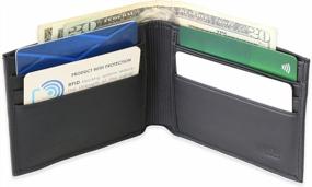 img 2 attached to Kolossus Wallet For Men, Full Grain Leather, Minimalist Slim, RFID Blocking, Billfold With 6 Card Slots (Black)
