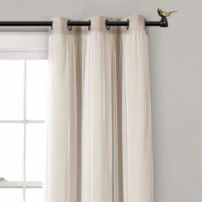 img 3 attached to Enhance Your Windows With Meriville'S Renaissance Gold Bird Finials Curtain Rod - Adjustable 28-48 Inches Black Rod