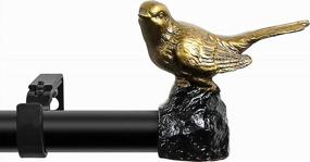 img 4 attached to Enhance Your Windows With Meriville'S Renaissance Gold Bird Finials Curtain Rod - Adjustable 28-48 Inches Black Rod