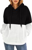 kisscynest women's 1/4 zip fleece hoodie sherpa sweatshirt pullover - oversized & fuzzy logo