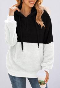 img 2 attached to Kisscynest Women'S 1/4 Zip Fleece Hoodie Sherpa Sweatshirt Pullover - Oversized & Fuzzy