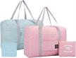 foldable travel bag luggage storage for sports gym water resistant nylon canvas duffel 32l men women logo