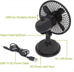 img 2 attached to Stay Cool And Productive: IKross 5-Inch USB-Powered Mini Fan For Desks And Offices In Black
