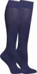 compression socks for swelling reduction during travel - nuvein knee highs for men and women, closed toe, navy, medium size, 15-20 mmhg compression logo
