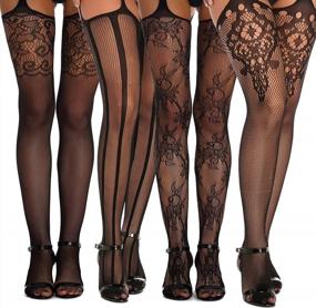 img 4 attached to Women'S High Waisted Fishnet Tights By MengPa - Perfect For Any Occasion!