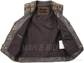 img 1 attached to 👕 Stylish Men's Genuine Cow Leather Waistcoat Vest with Heavy Zipper and Buckles for Rocker Biker Motorcycle Look - S8-intek