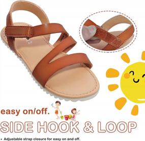 img 2 attached to Princess Summer Sandals For Girls With Adjustable Straps And Open Toes - Festooned Cute Flat Shoes