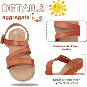 img 1 attached to Princess Summer Sandals For Girls With Adjustable Straps And Open Toes - Festooned Cute Flat Shoes