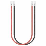 jtron 50a 10 awg(6-5) gauge red + black pure copper rv, car, boat battery switch cables (20 inch lugs) логотип