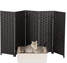 img 1 attached to Yangbaga Foldable and Detachable Cat Litter Box Privacy Screen - 3.1&#39; High, 5&#39; Wide: Great Decor, Easy to Store