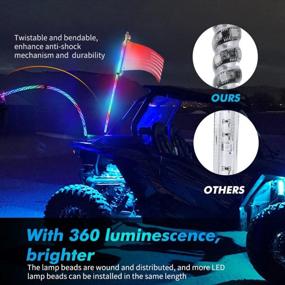 img 2 attached to Улучшите свой внедорожный опыт с помощью 4FT Spiral RGB AUTOVIC Whip Lights - 300 шаблонов вспышки, 358 режимов преследования, радиочастотный пульт дистанционного управления для квадроцикла UTV RZR Can-Am Polaris Truck