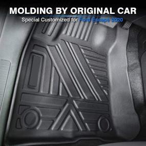 img 1 attached to 🚗 KUST Custom Fit Floor Mats for Ford Escape 2022 2021 2020 Non-Hybrid Models - All-Weather, Full Set, Black Non-Slip Floor Liners