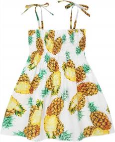 img 4 attached to Очаровательное платье с принтом подсолнухов и солнцезащитный костюм для малышей для девочек от 1 до 6 лет - идеально подходит для летней пляжной одежды