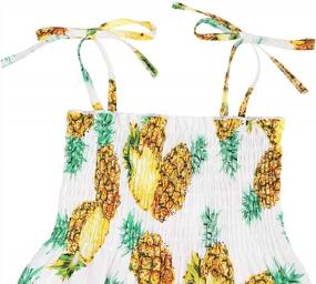 img 3 attached to Очаровательное платье с принтом подсолнухов и солнцезащитный костюм для малышей для девочек от 1 до 6 лет - идеально подходит для летней пляжной одежды