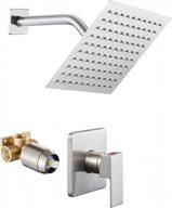 upgrade your shower with rovogo shower system - rain shower head and valve included in brushed nickel finish logo