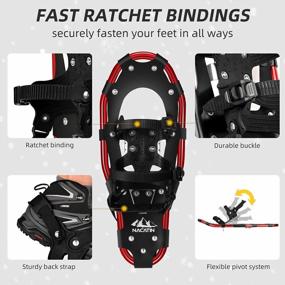 img 3 attached to Lightweight Aluminum Alloy All-Terrain Snowshoes By NACATIN With Adjustable Ratchet Bindings And Carry Bag - Available In Sizes 21", 25", And 30" For Improved Capacity.