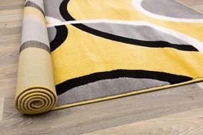 img 2 attached to Rugshop Contemporary Abstract Circles Easy Maintenance For Home Office,Living Room,Bedroom,Kitchen Soft Round Rug 6' 6" (6' 6" Diameter) Yellow