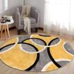 rugshop contemporary abstract circles easy maintenance for home office,living room,bedroom,kitchen soft round rug 6' 6" (6' 6" diameter) yellow logo