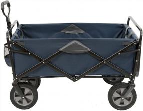 img 2 attached to Mac Sports Folding Outdoor Garden Utility Wagon Cart 150 Lb Capacity Steel Frame Table Cup Holders Navy