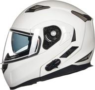 ilm bluetooth integrated modular flip up full face motorcycle helmet sun shield mp3 intercom model 953 (s logo