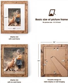 img 3 attached to Walnut Rustic Farmhouse Picture Frames Set Of 6, 8X10 With Mat Or 5X7 Without Mat, Tabletop And Wall Mounting Display For Home Collage, Brown Photo Frame Gift - SYNTRIFIC