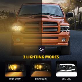 img 3 attached to DWVO LED Tube Headlights Assembly for 02-05 Dodge Ram 1500/03-05 Ram 2500 3500, with DRL Headlamp