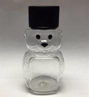 🍯 clearview containers 24 pack: honey bear squeeze bottles with screw cap lid - 2 oz plastic bears with black cap логотип