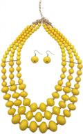 женское массивное ожерелье из акрилового бисера - 3 слоя, 6 цветных нитей, ювелирные изделия логотип
