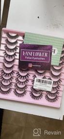 img 5 attached to 20 Pairs Pack LANFLOWER Clear Band False Lashes - Natural Look Cat Eye Russian Strip Multi-Layers Messy Fluffy Faux Mink Eyelashes 4 Styles