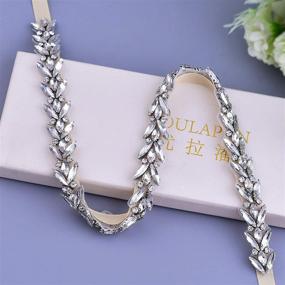 img 1 attached to ULAPAN Rhinestone Wedding Silver Bridesmaid Women's Accessories : Belts