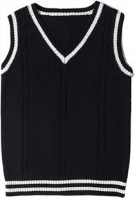 img 4 attached to Stay Fashion-Forward With Gihuo Women'S Sleeveless Sweater Vest In Cable Knit And Houndstooth Design