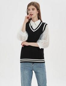 img 2 attached to Stay Fashion-Forward With Gihuo Women'S Sleeveless Sweater Vest In Cable Knit And Houndstooth Design