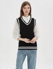 img 3 attached to Stay Fashion-Forward With Gihuo Women'S Sleeveless Sweater Vest In Cable Knit And Houndstooth Design
