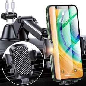 img 4 attached to 📱 [High Heat Resistant] YRU Car Phone Holder [Upgraded 80 Lb Suction Cup] Thick Case Friendly, Heavy Duty Cell Phone Mount for Dashboard Windshield Vent - Compatible with iPhone 13 Pro Max, 12, 11 & Galaxy