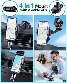 img 3 attached to 📱 [High Heat Resistant] YRU Car Phone Holder [Upgraded 80 Lb Suction Cup] Thick Case Friendly, Heavy Duty Cell Phone Mount for Dashboard Windshield Vent - Compatible with iPhone 13 Pro Max, 12, 11 & Galaxy